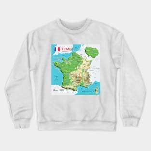 Geographic map of France Crewneck Sweatshirt